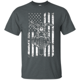 American Motorcycle Us Flag Fun Biker T-shirt_black