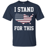 I Stand For This - I Don't Kneel American Map Tee_black