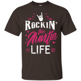 Rockin the Auntie Life Shirt Cool Tee for Aunt Mothers_Black