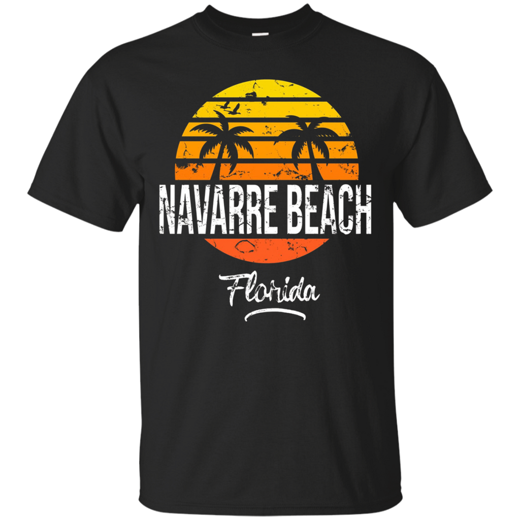 Navarre Beach Florida Vintage T Shirt Retro Beach Style_Black