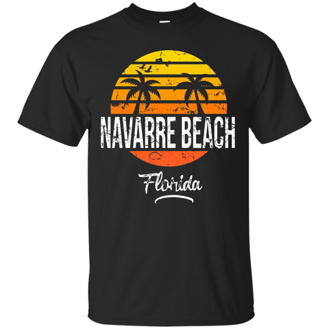 Navarre Beach Florida Vintage T Shirt Retro Beach Style_Black