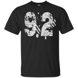 #92 Distressed Grungy Numbered T-shirt Printed Front & Back_black