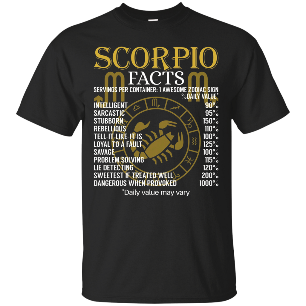 Scorpio Facts Zodiac Sign T-Shirt_Black