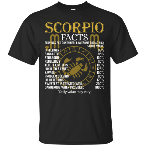 Scorpio Facts Zodiac Sign T-Shirt_Black