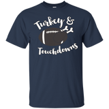 Thanksgiving T-shirt Turkey & Touchdowns_black=