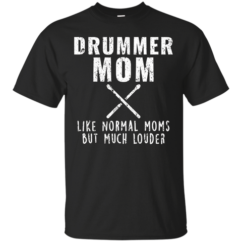 Drummer Mom But Much Louder Funny Marching Band T Shirt_black=