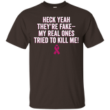 My Real Ones Tried to Kill Me! Pink Breast Cancer Survivor T_Black