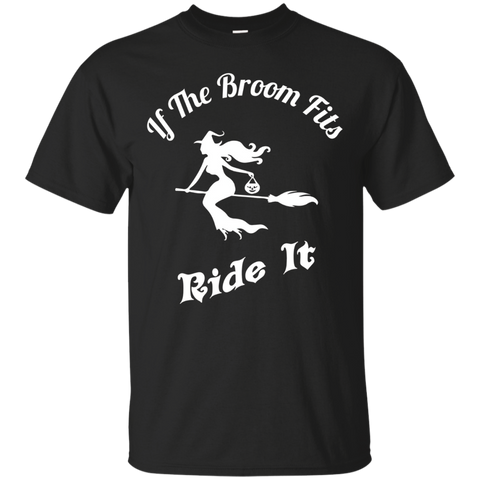 If The Broom Fits Ride It Funny Halloween T-shirt_black=