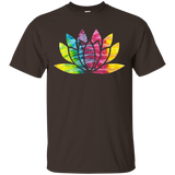 Tie Dye Lotus Flower Yoga Om Namaste Meditation T-Shirt_Black