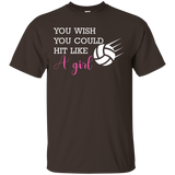 You Wish You Could Hit Like A Girl Funny Volleyball T-Shirt_Black