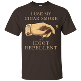Sarcastic Cigar T Shirt - Idiot Repellent Cigar Shirt_Black