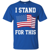 I Stand For This - I Don't Kneel American Waving Flag Shirt_black