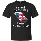 I Stand For The Flag Kneel For The Cross Christian T Shirt_black