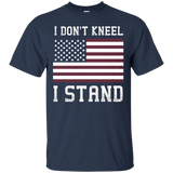 I Don't Kneel - I Stand Honor Flag American Shirt_black