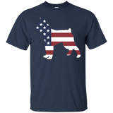 Patriotic American US Flag Fourth July Schnauzer dog T-shirt_Black