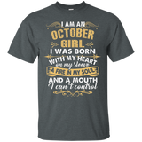 Womens I Am An October T-Shirt_Black