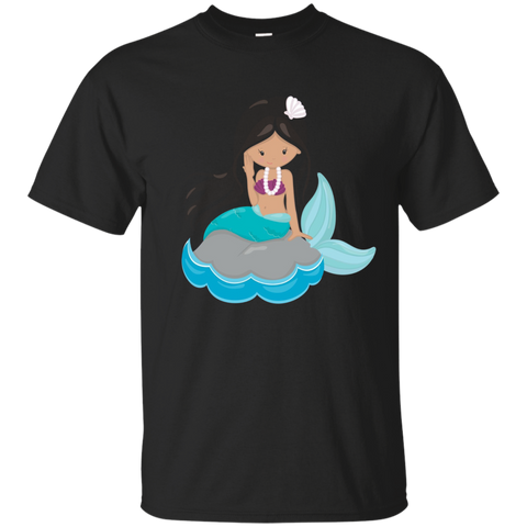 Cute Unique & Trendy Mermaid & Pearls Art T-shirt & Gift_navy