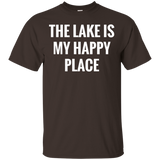 The Lake is My Happy Place T Shirt- Classic Fit T Shirt_Black