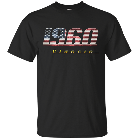 1960 Classic Shirt Vintage Retro Style With Us Flag_black