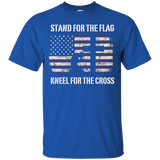 Stand For The Flag Kneel For The Cross American Flag T-shirt_black=