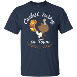 Coolest Turkey In The Town Men Women Thanksgiving Day Tshirt_black