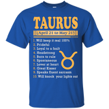 Taurus April 21 To May 21 Zodiac T Shirt_Black