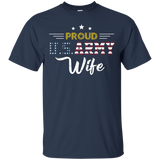 Womens Proud U.S. Army Wife Star C3 Funny T-shirt_Black