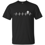 Jesus Shirts Christian Heartbeat Cross T-shirts