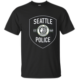 Seattle Police Dept Shield Badge T Shirt Tee_Navy