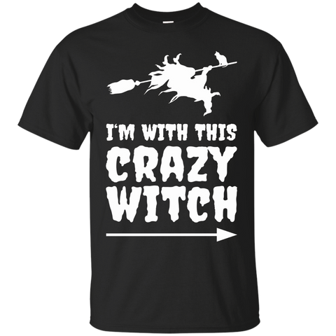 I'm With This Crazy Witch Halloween T-shirt Halloween Party_black=