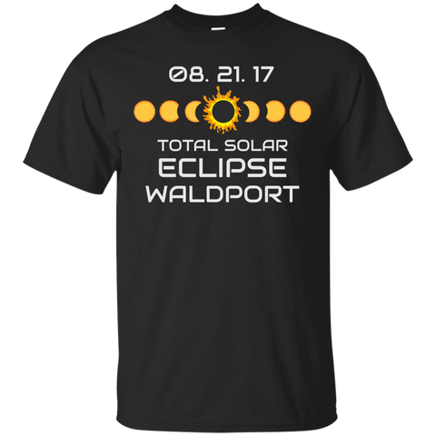 WALDPORT OREGON Solar Eclipse Souvenir Gift T Shirt_Black