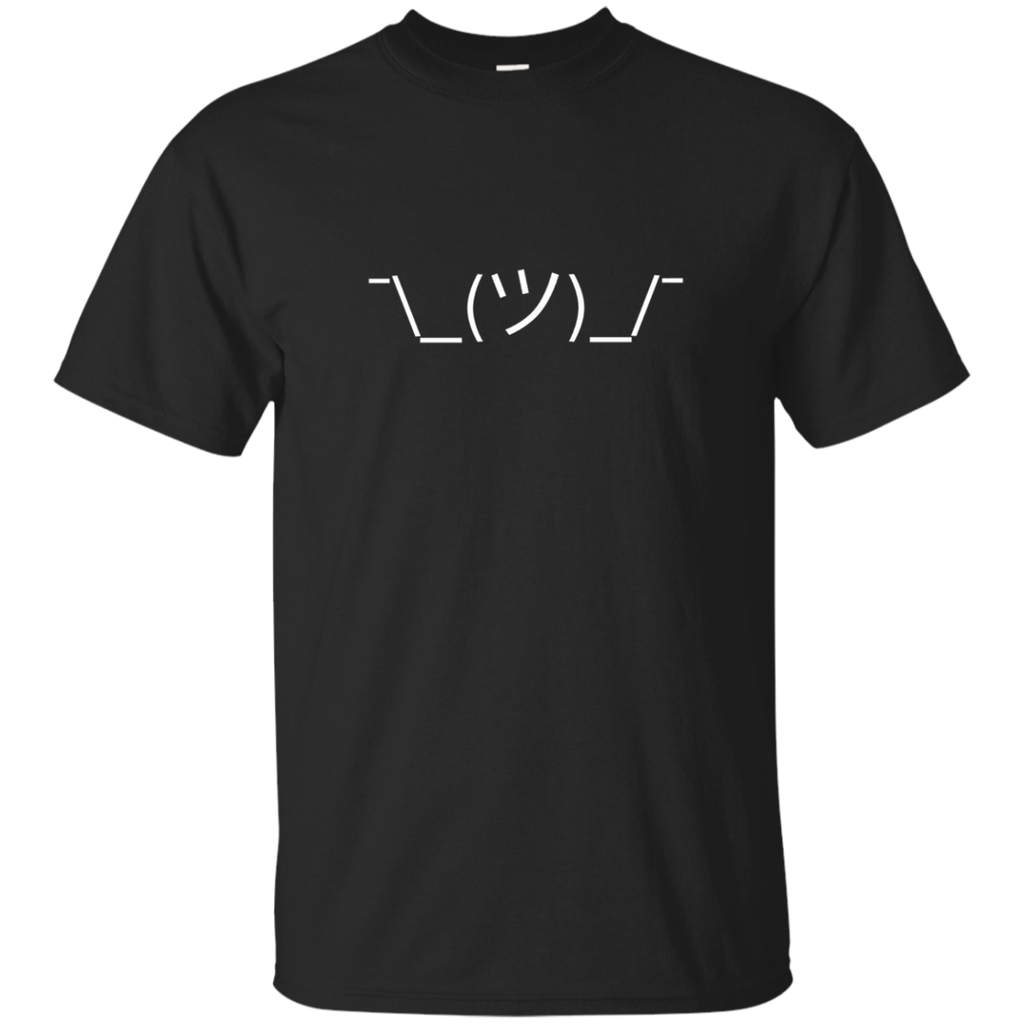 Shrug Emoji (White) T-Shirt_Black