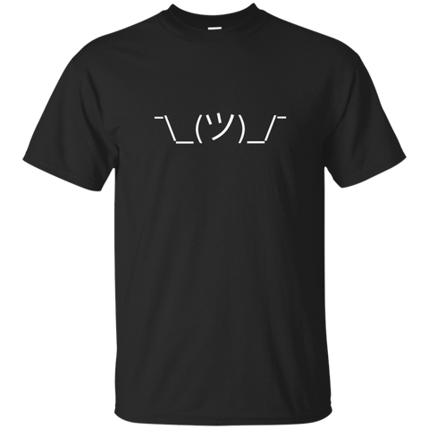 Shrug Emoji (White) T-Shirt_Black
