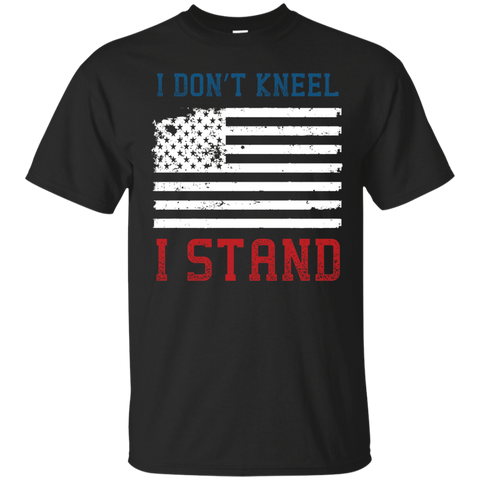 I Don't Kneel Distressed American Flag I Stand Shirt_black