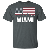Miami FL American Flag Skyline T-Shirt_Black