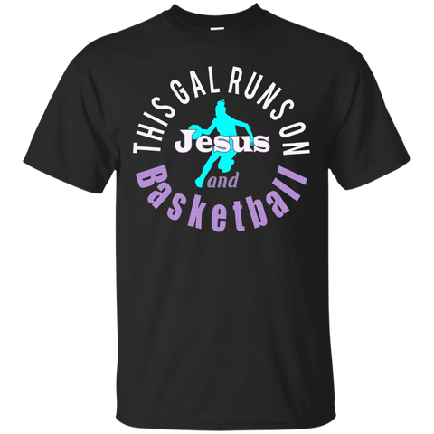 Top Girls Basketball Runs on Jesus Gift TShirt_Black