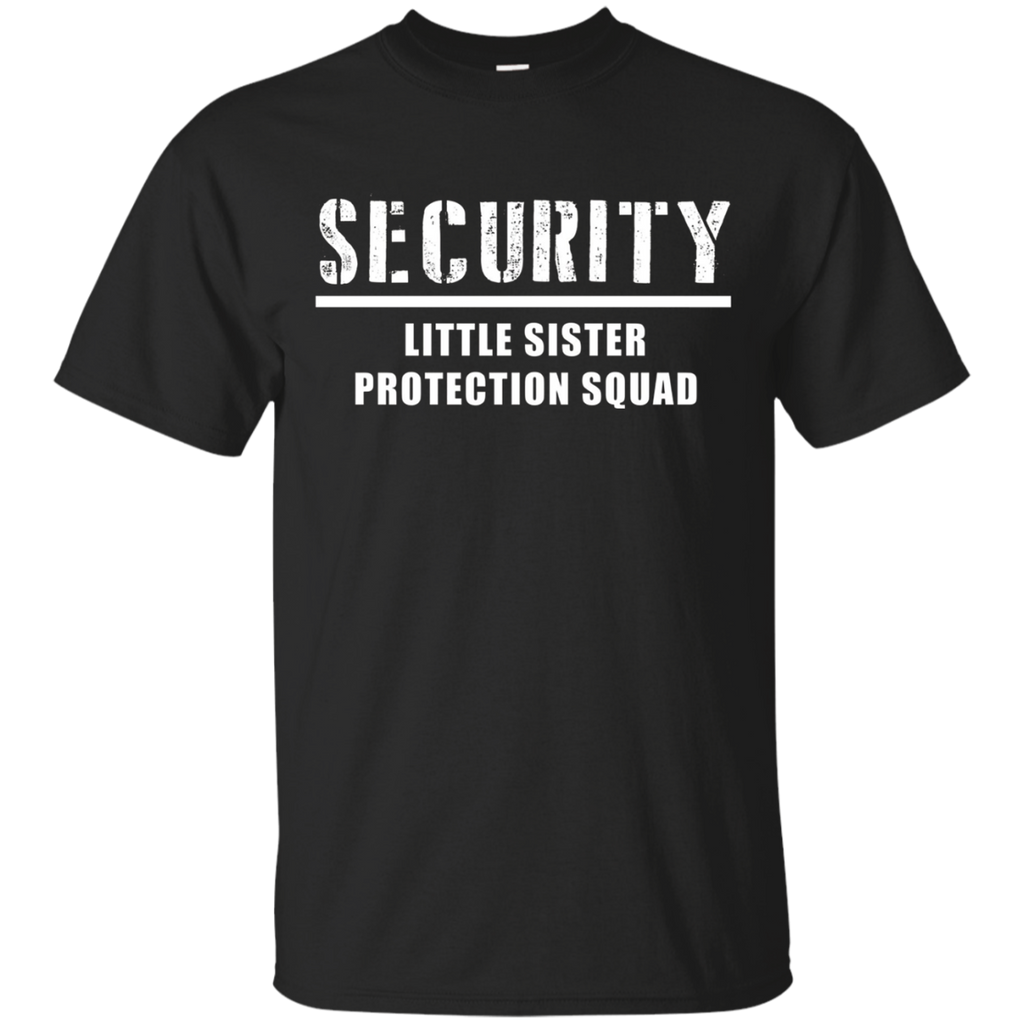 Security Little Sister Protection Squad Big Brother T-Shirt_Black