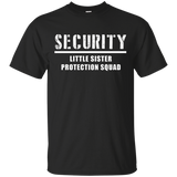 Security Little Sister Protection Squad Big Brother T-Shirt_Black