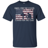 Kneel For The Cross Stand For Flag Respect Veterans T Shirt_black=