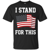 I Stand For This - I Don't Kneel American Waving Flag Shirt_black