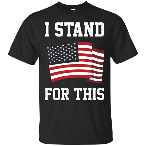 I Stand For This - I Don't Kneel American Waving Flag Shirt_black