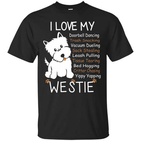 Westie T-shirt, I love my Westie_Black