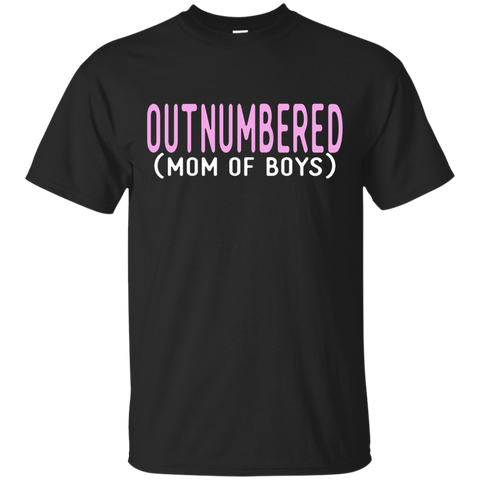 Womens Outnumbered Mom Of Boys Shirt_Black