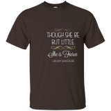 Though She Be But Little She Is Fierce Shakespeare T Shirt_Navy