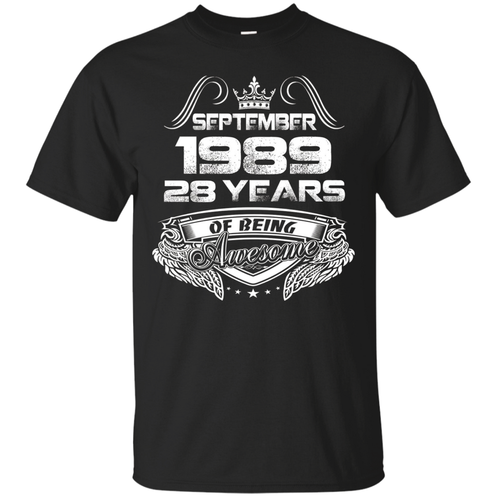 September 1989 28th Birthday Gifts 28 Years Old T-shirt_Black