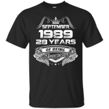 September 1989 28th Birthday Gifts 28 Years Old T-shirt_Black