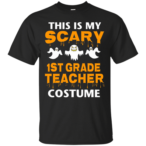 Scary 1st Grade Teacher Halloween Costume T-shirt_black=