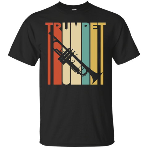 Vintage Style Trumpet Silhouette T-Shirt_Black