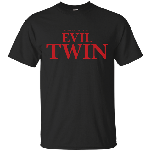 Here Comes The Evil Twin T-shirt Funny Twin Tee, Funny Twins_black=