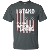 I Stand For The National Anthem Tshirt Distressed Usa Flag_black